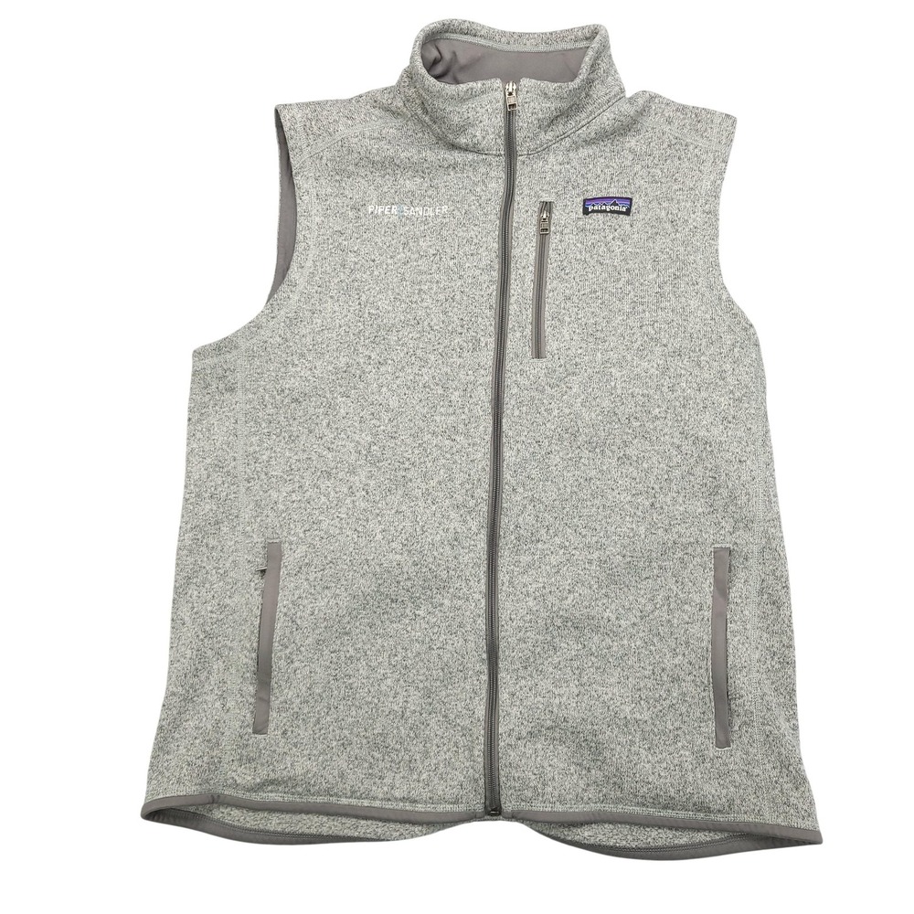 Patagonia Better Sweater Vest Mens 2XL Gray Fleece Full Zip Piper Sandler Logo